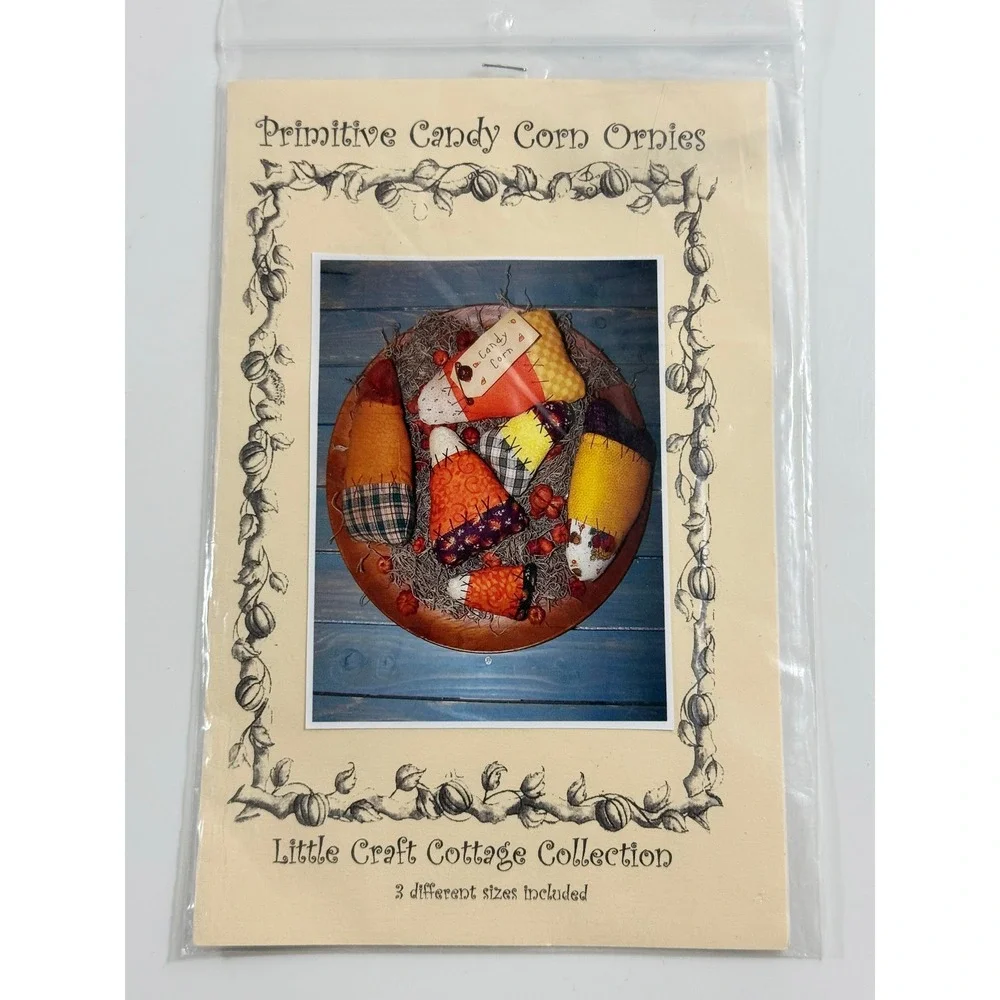 Little Craft Cottage Primitive Candy Corn Ornies Pattern OS Multi Fall Decor